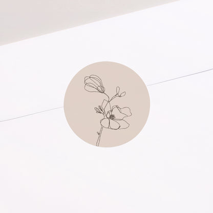 Sticker Hochzeit Rund Blumen-Silhouette III - Kirschbaum foto N° 2