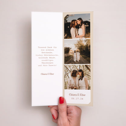 Dankeskarte Hochzeit Fotoautomaten Lesezeichen Silhouette - Feldblumen foto N° 2