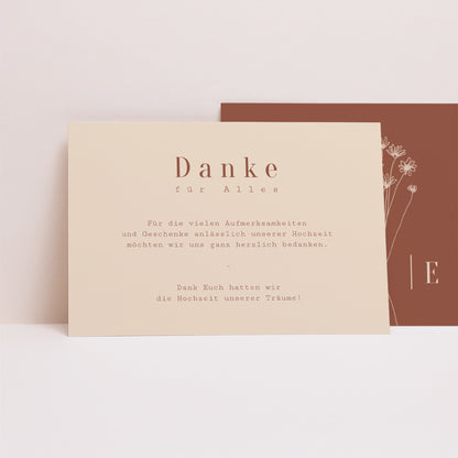 Dankeskarte Hochzeit Landschaft Silhouette - Feldblumen foto N° 1