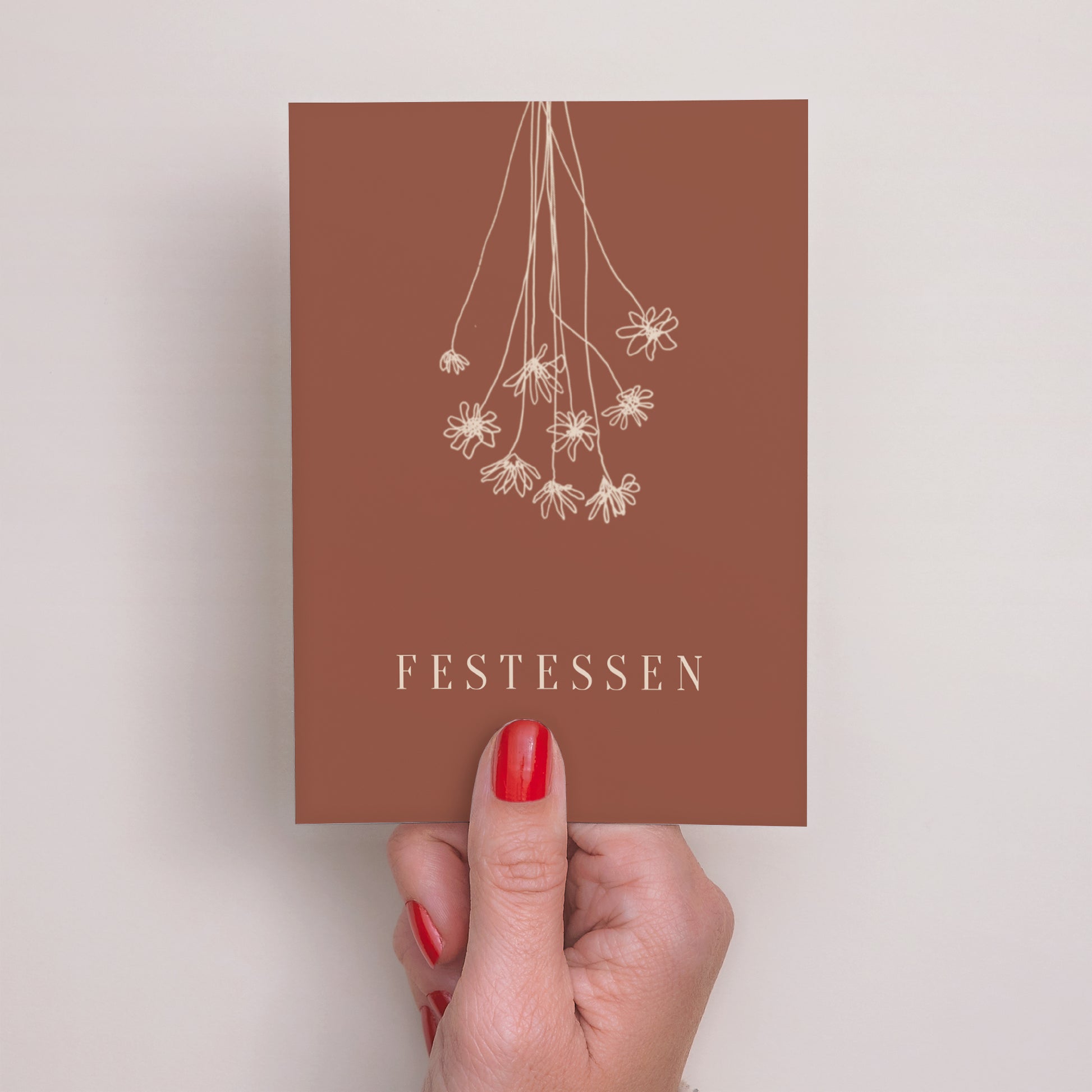 Einladungskarte Hochzeit Porträt Silhouette - Feldblumen foto N° 2