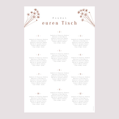 Sitzplan Hochzeit Porträt Silhouette - Feldblumen foto N° 2