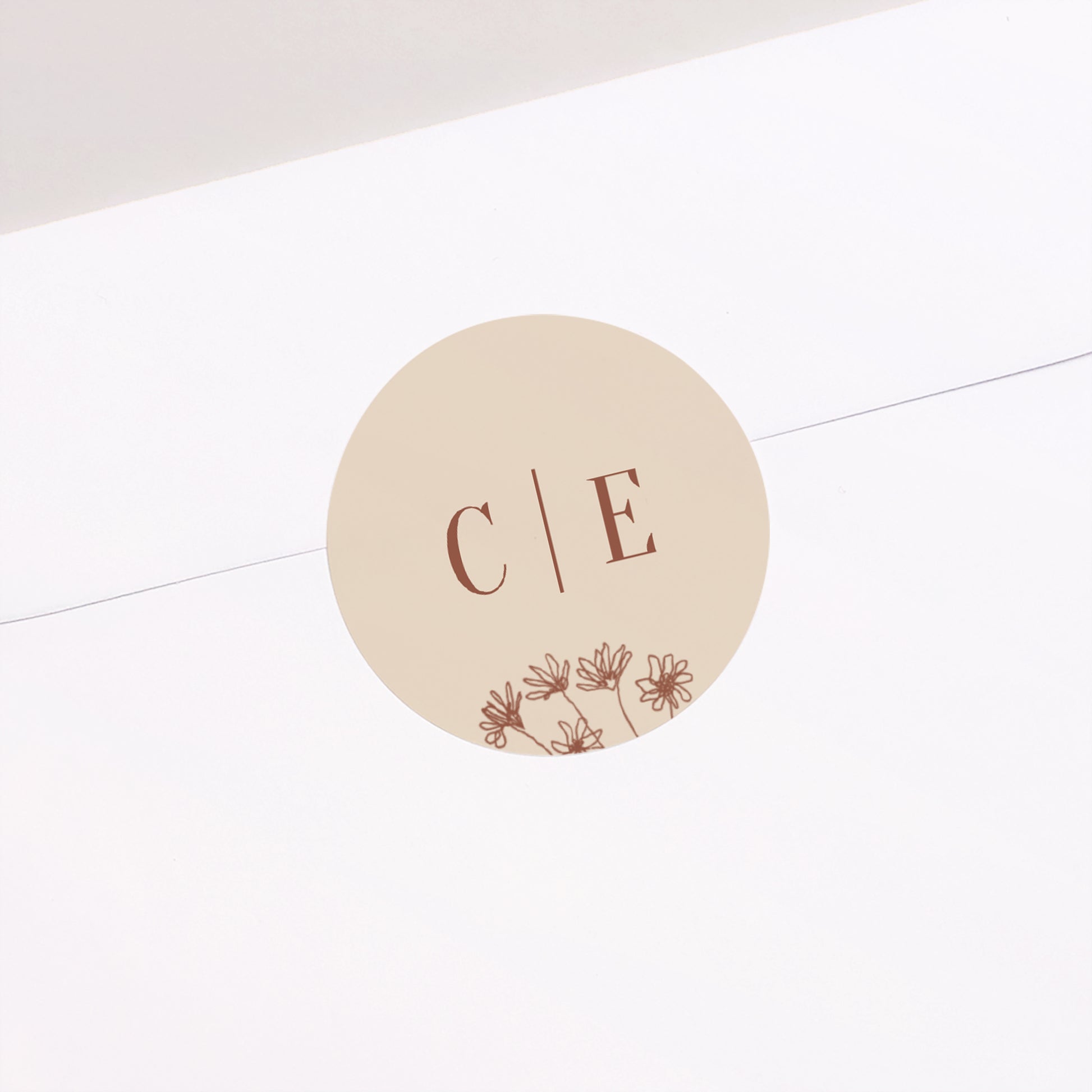 Sticker Hochzeit Rund Silhouette - Feldblumen foto N° 2
