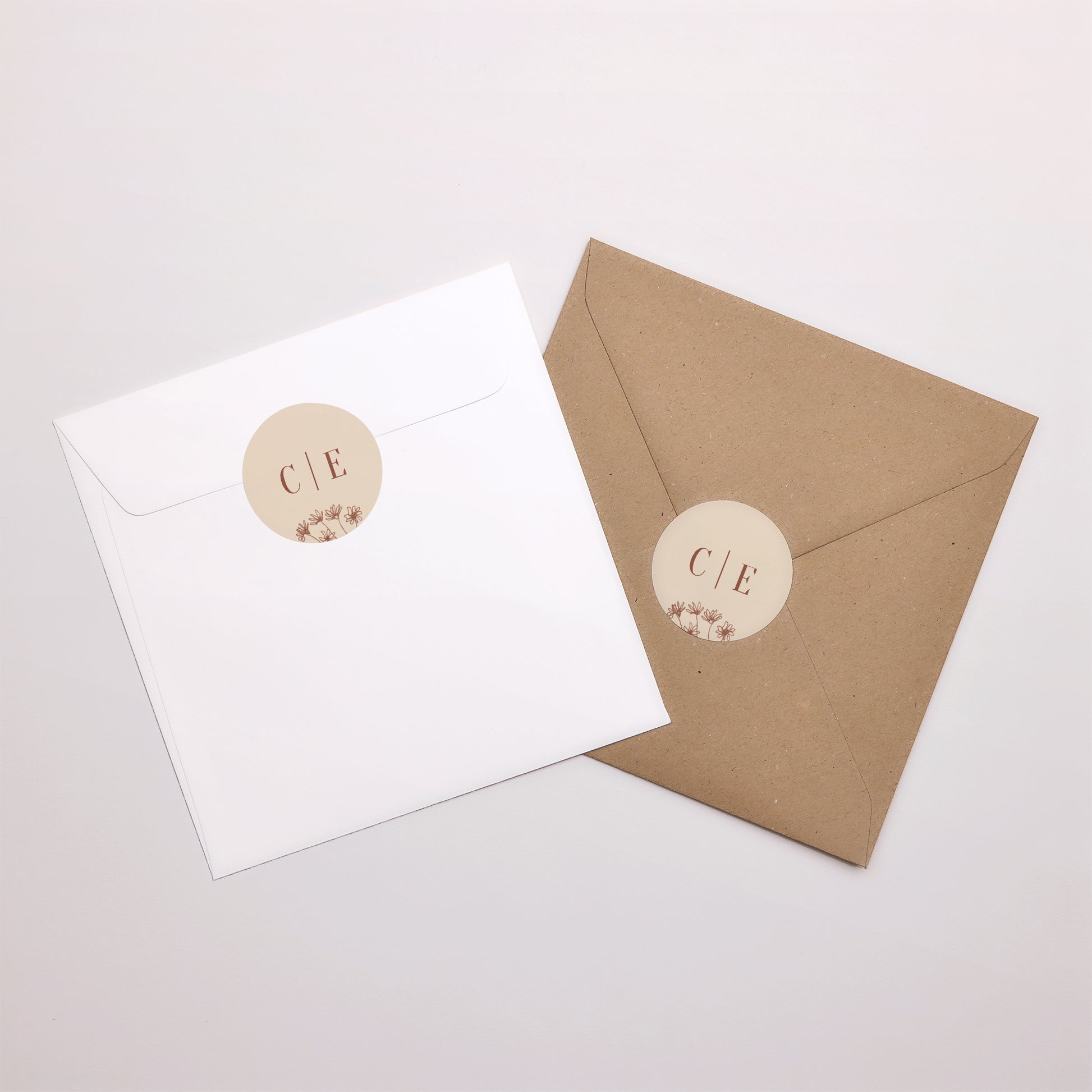 Sticker Hochzeit Rund Silhouette - Feldblumen foto N° 4