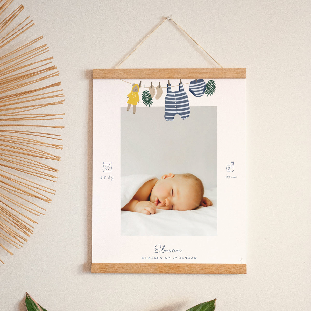 Poster Geburt Porträt Garderobe kleiner Seemann foto N° 1