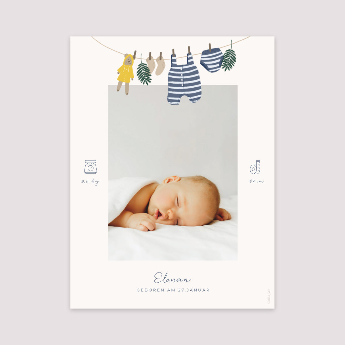Poster Geburt Porträt Garderobe kleiner Seemann foto N° 2