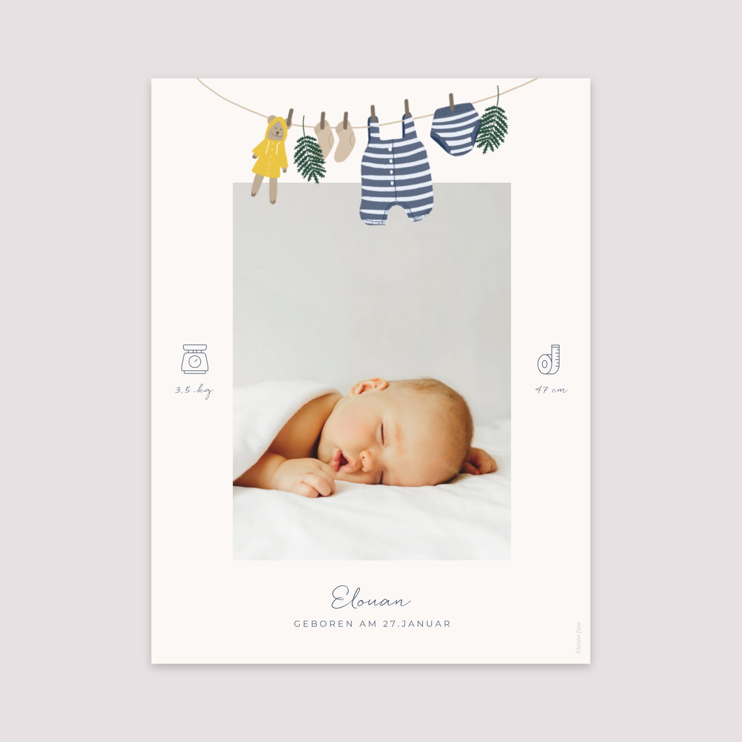 Poster Geburt Porträt Garderobe kleiner Seemann foto N° 2