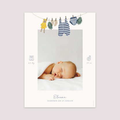 Poster Geburt Porträt Garderobe kleiner Seemann foto N° 2