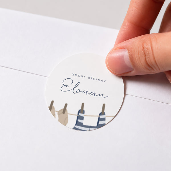 Sticker Geburt Rund Garderobe kleiner Seemann foto
