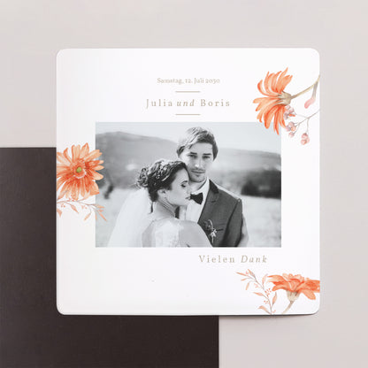 Dankeskarte Hochzeit Satz von 9, magnetisch. Sommersonnenwende-Kranz foto N° 1