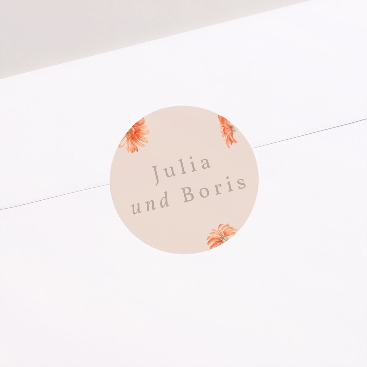 Sticker Hochzeit Rund Sommersonnenwende-Kranz foto N° 2