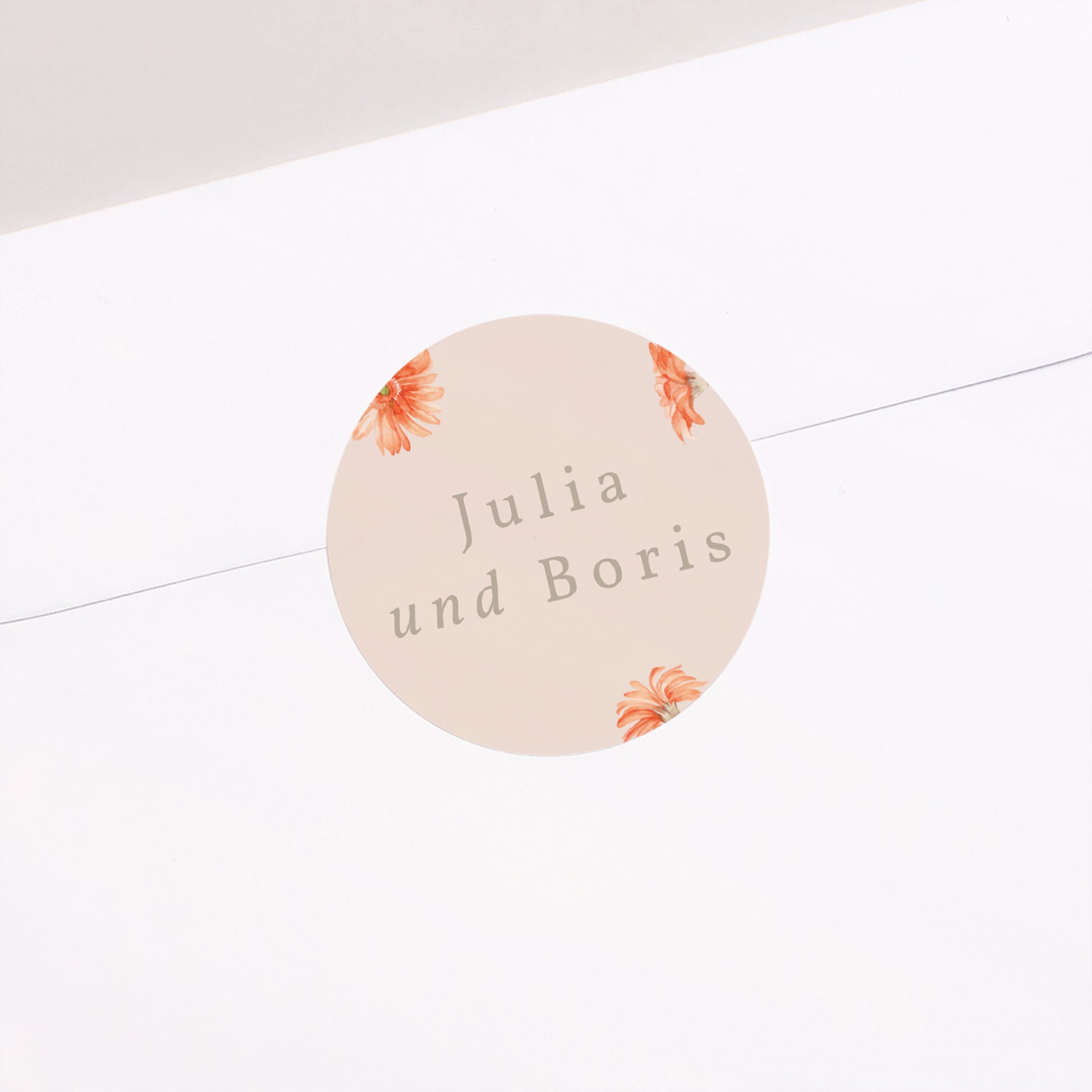Sticker Hochzeit Rund Sommersonnenwende-Kranz foto N° 2