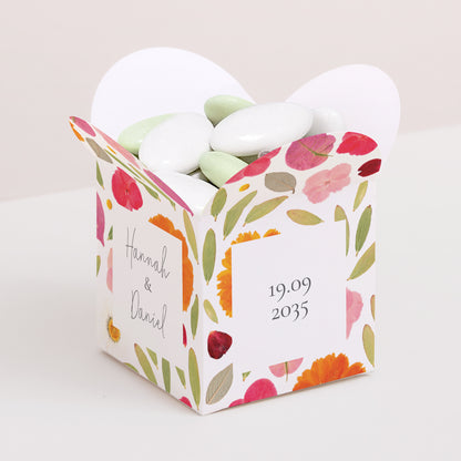 Geschenkbox Hochzeit Schmetterlingsöffnung Herbarium-Blüten foto N° 1