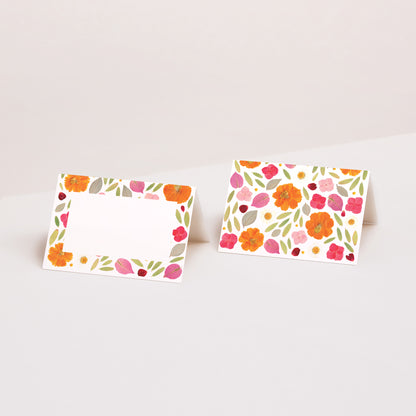 Tischkarten Hochzeit Quer Herbarium-Blüten foto N° 1