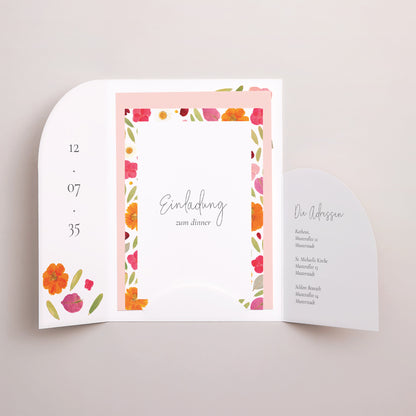 Hochzeitseinladung Hülle für 2 Karten Herbarium-Blüten foto N° 3