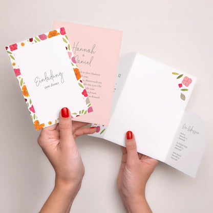 Hochzeitseinladung Hülle für 2 Karten Herbarium-Blüten foto N° 4