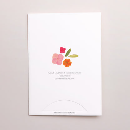 Hochzeitseinladung Hülle für 2 Karten Herbarium-Blüten foto N° 5