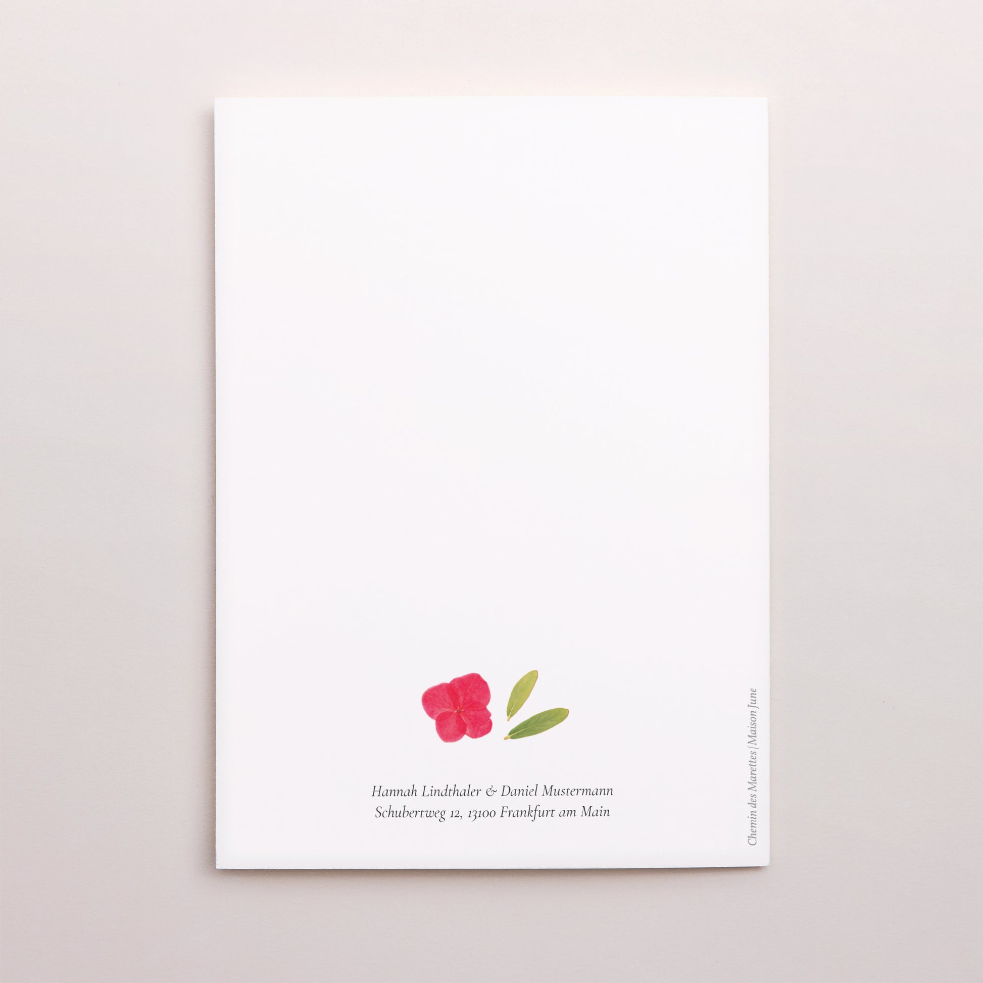 Hochzeitseinladung Doppelflügelporträt Herbarium-Blüten foto N° 3