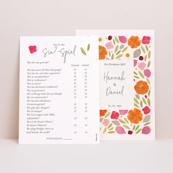 Spiel Hochzeit Herbarium-Blüten foto