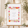 Begrüßungstafel Hochzeit Porträt 60 x 90 cm Herbarium-Blüten foto N° 1