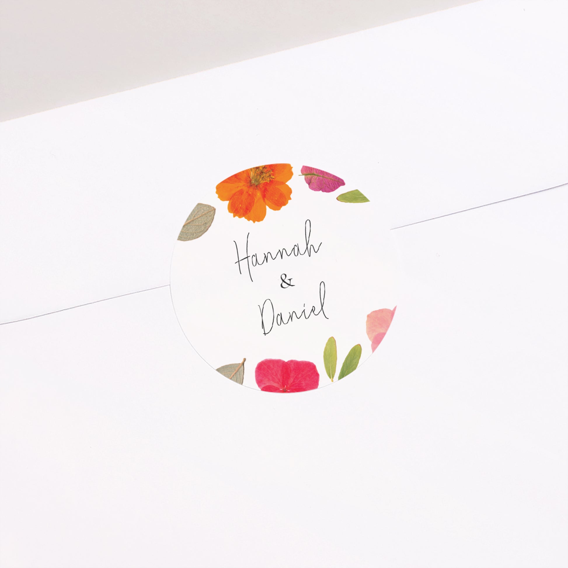 Sticker Hochzeit Rund Herbarium-Blüten foto N° 2