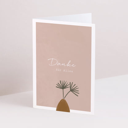 Dankeskarte Hochzeit Doppelter Porträtflügel Paar zum Zusammenstellen im Boho-Stil foto N° 1