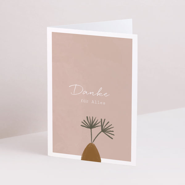 Dankeskarte Hochzeit Doppelter Porträtflügel Paar zum Zusammenstellen im Boho-Stil foto