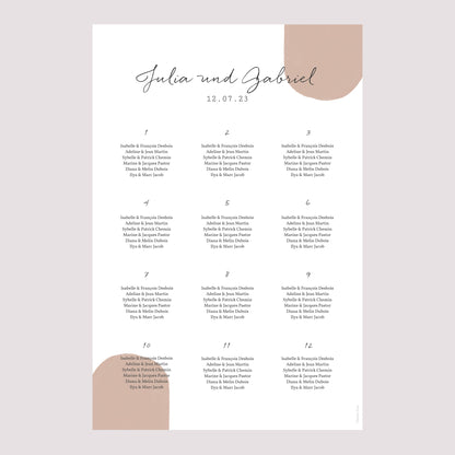 Sitzplan Hochzeit Porträt Paar zum Zusammenstellen im Boho-Stil foto N° 2