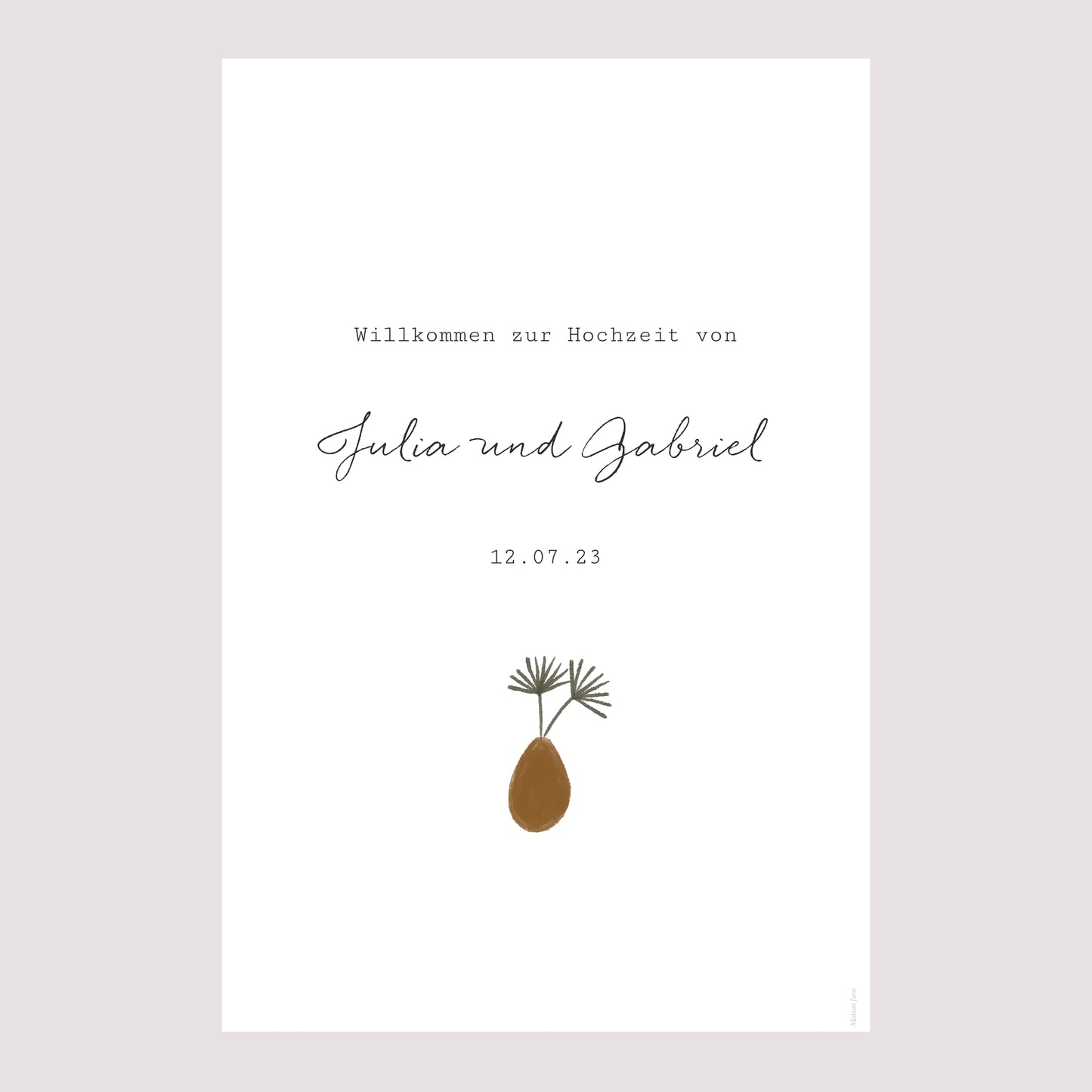 Begrüßungstafel Hochzeit Porträt 60 x 90 cm Paar zum Zusammenstellen im Boho-Stil foto N° 2