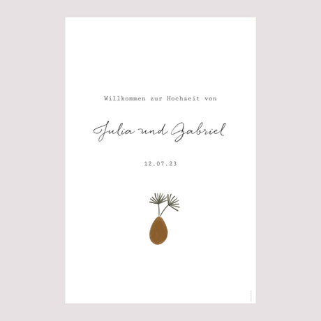 Begrüßungstafel Hochzeit Porträt 60 x 90 cm Paar zum Zusammenstellen im Boho-Stil
