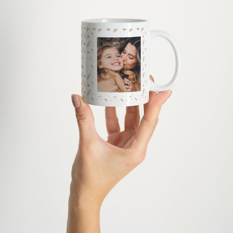 Tasse Objekte Weiß Muttertag Blumen Muster
