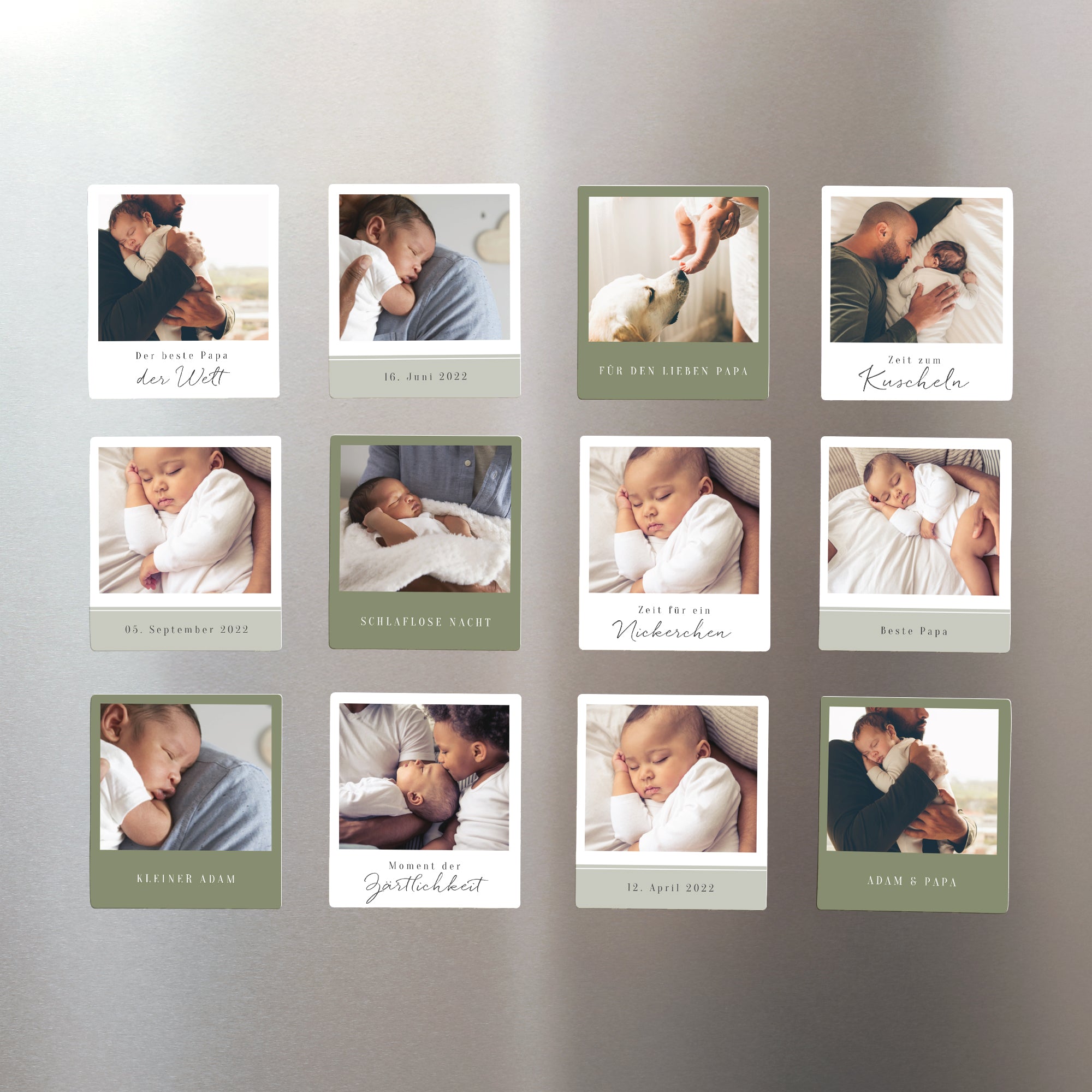 Magnet Objekte Pack mit 12, magnetisch Der beste Papa der Welt - Kaki foto N° 1
