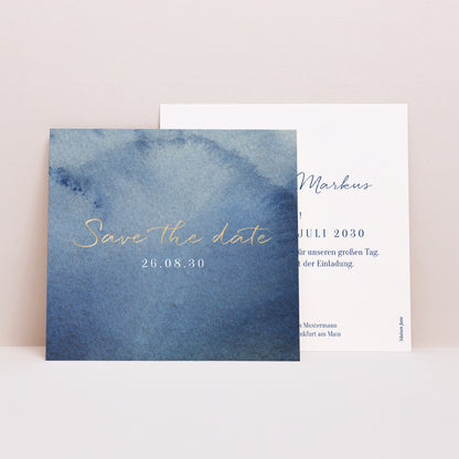 Save the date Karte Hochzeit Quadrat Magische Nacht foto N° 1