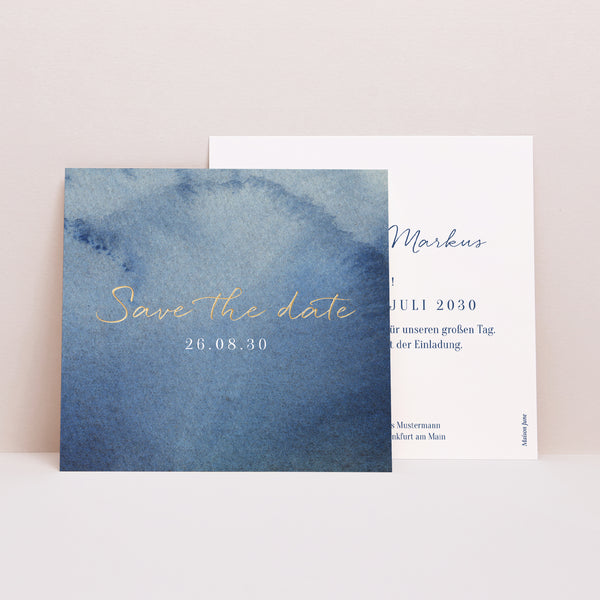 Save the date Karte Hochzeit Quadrat Magische Nacht foto