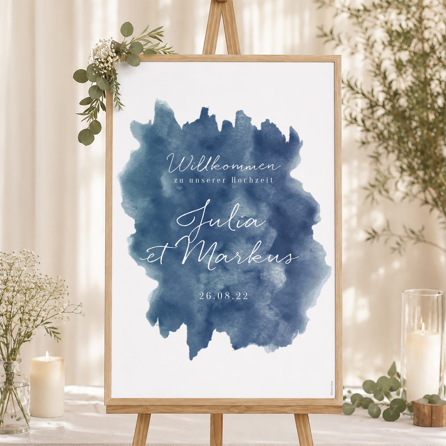 Begrüßungstafel Hochzeit Porträt 60 x 90 cm Magische Nacht foto N° 1