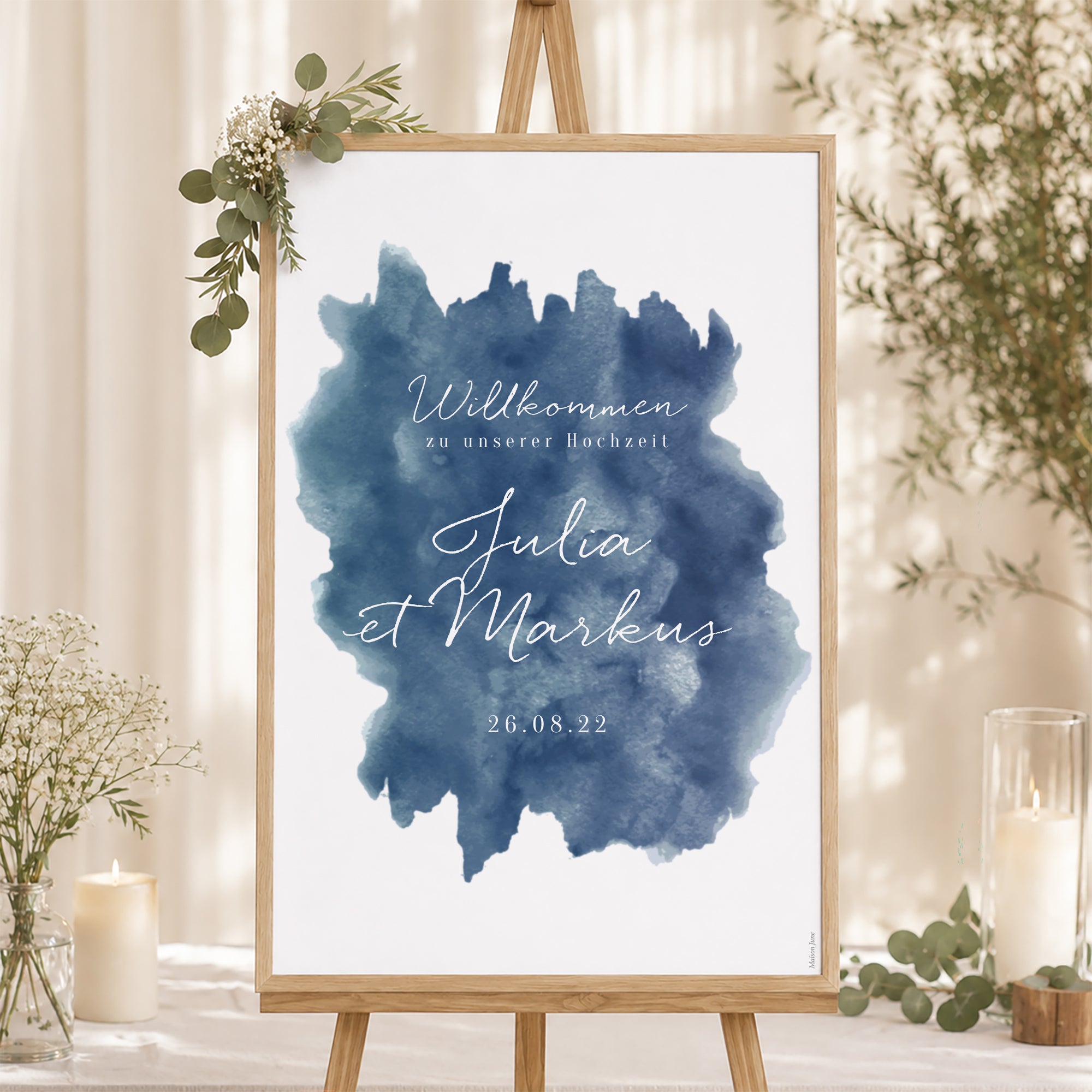 Begrüßungstafel Hochzeit Porträt 60 x 90 cm Magische Nacht foto N° 1