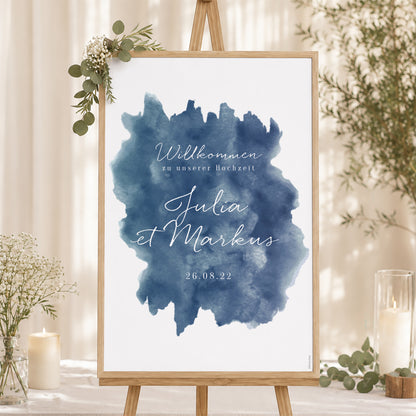 Begrüßungstafel Hochzeit Porträt 60 x 90 cm Magische Nacht foto N° 1