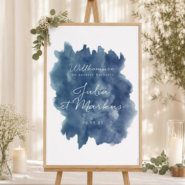 Begrüßungstafel Hochzeit Porträt 60 x 90 cm Magische Nacht foto