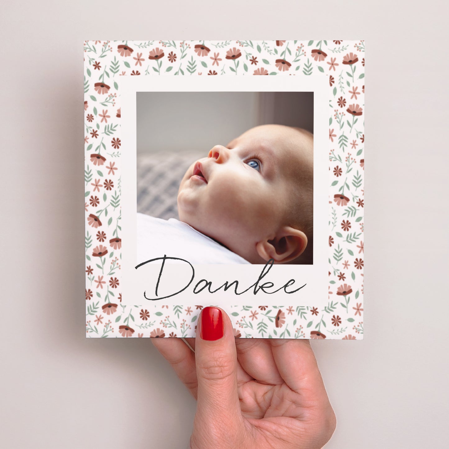 Dankeskarte Geburt Quadrat Liberty Mädchen foto N° 2