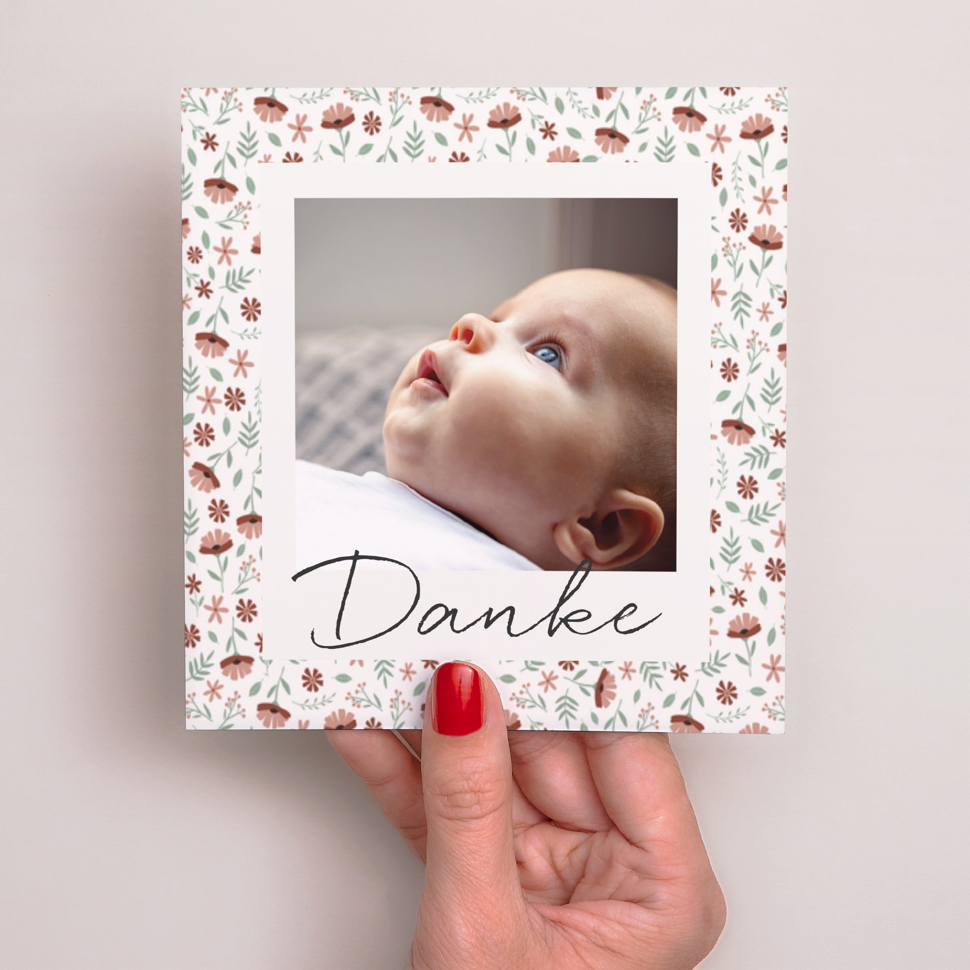 Dankeskarte Geburt Quadrat Liberty Mädchen foto N° 2