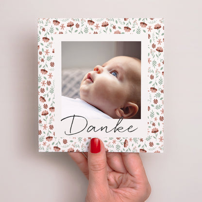 Dankeskarte Geburt Quadrat Liberty Mädchen foto N° 2