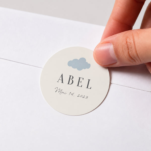 Sticker Geburt Rund Acid Pastell foto