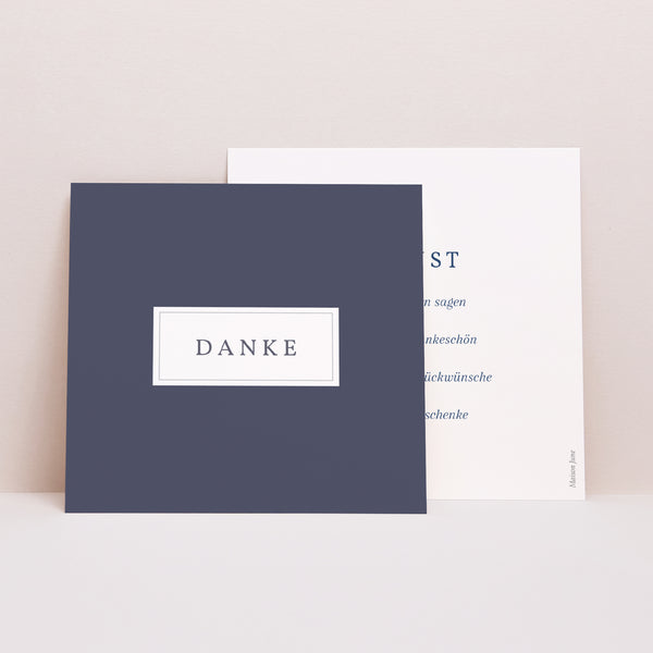 Dankeskarte Geburt Quadrat Sommergarderobe Zitrone foto