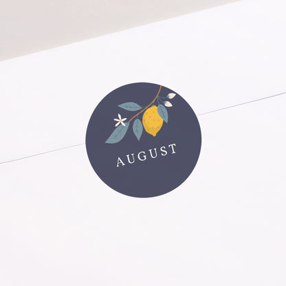 Sticker Geburt Rund Sommergarderobe Zitrone foto N° 2
