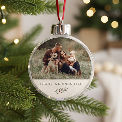 Weihnachtskugel Weihnachten Runde Pflanzenrahmen foto N° 1