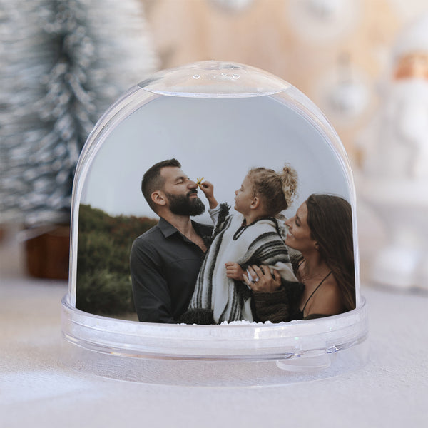 Schneekugel Weihnachten Glass Zierkiesel & Goldrand foto
