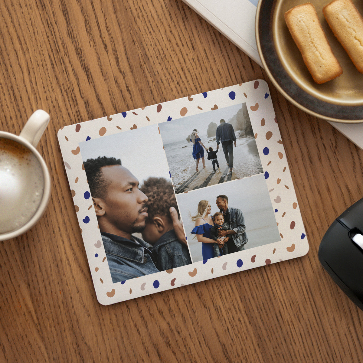 Mousepad Weihnachten Rechteck Zierkiesel & Goldrand foto N° 1