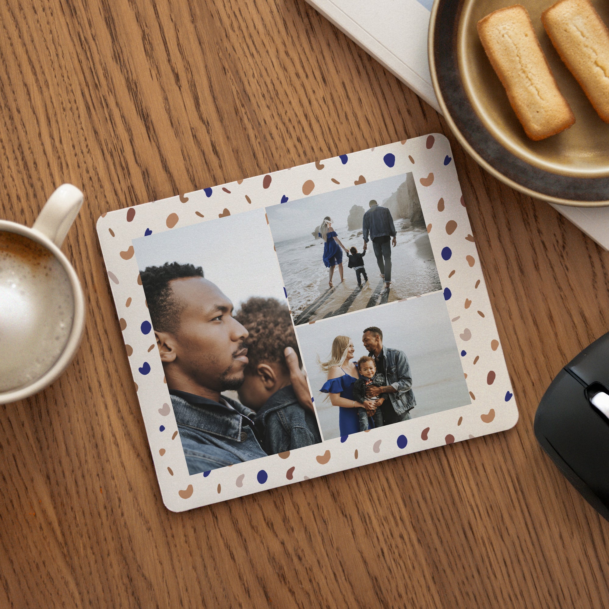 Mousepad Weihnachten Rechteck Zierkiesel & Goldrand foto N° 1