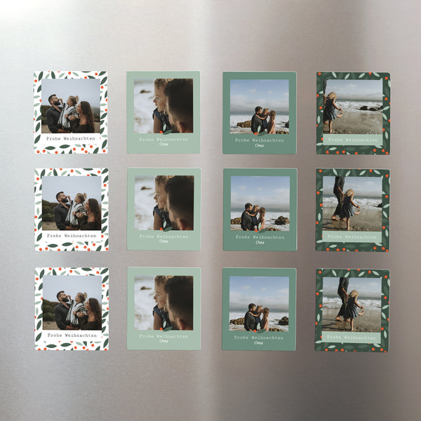 Fotoabzug Weihnachten Pack mit 12, magnetisch Brennender Busch foto