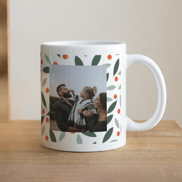 Tasse Weihnachten Weiß Brennender Busch foto