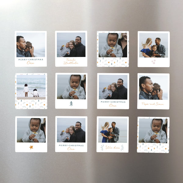 Fotoabzug Weihnachten Pack mit 12, magnetisch Festliches Muster foto